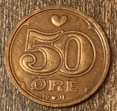 C50 - Moneda foarte veche - Danemarca - 50 ore - 1998 foto