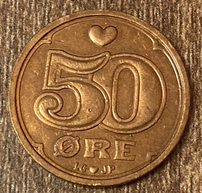 C50 - Moneda foarte veche - Danemarca - 50 ore - 1998