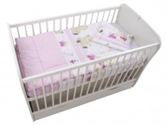 Lenjerie MyKids Teddy Play Pink 3 Piese 120x60 foto