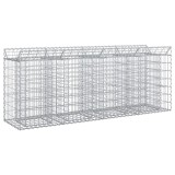 vidaXL Pat ridicat din gabion 2 pcs Argintiu 200 x 50 x 80 cm 3422221