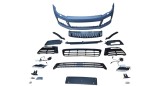 Set bara fata Vw Scirocco, 07.202014, cu gauri spalator; grunduit, de vopsit; Tip R-line; cu grile, cu spoiler; cu diuze spalator far, cu LED