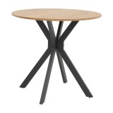 Cumpara ieftin Masa Xuson natura MDF cu picioare din metal negru 120x120x75 cm