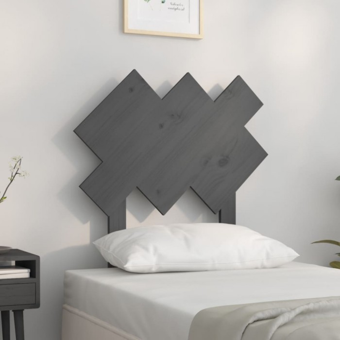 vidaXL Tăblie de pat, gri, 72,5x3x81 cm, lemn masiv de pin 819197