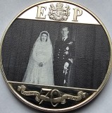 1 Crown 2017 Gibraltar, Platinum Wedding - 1940s - The Wedding , Proof, Capsula., km#1601