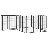 Cumpara ieftin Tarc caini 18 panouri negru 50x100 cm otel vopsit electrostatic