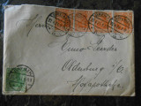 Plic circulat Germania, 1921, Deutsches reich, 5 valori, stare buna