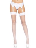 Ciorapi Plasa cu Cusatura la Spate Leg Avenue, Alb