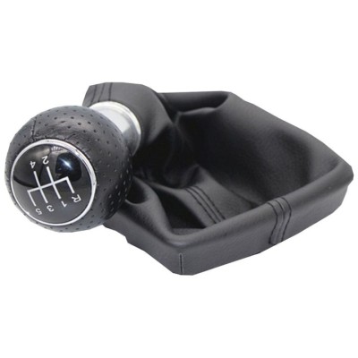 Manson cu Nuca Ornament Schimbator Viteze, Compatibil Audi A4 2008-2013, 5 Viteze, Culoare Negru foto