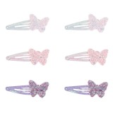 Clame Metalice Fluturi 3D cu Glitter Roz, Lila și Alb pentru Copii, CMCLASS