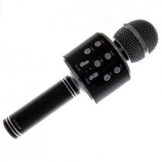 Microfon karaoke fara fir WS-858, boxa inclusa, SD Card, USB, AUX Negru foto