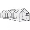 Voliera de pasari, antracit, 1,79x8x1,85 m, aluminiu