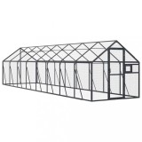 Cumpara ieftin Voliera de pasari, antracit, 1,79x8x1,85 m, aluminiu