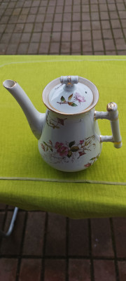 Portelan suedez Rorstrand, ceainic vechi, decor floral foto