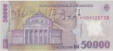 Bancnotă Rom&acirc;nia 50.000 lei 2001 George Enescu, seria 015D