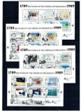 Dominica 1989 - 200 de ani de Președinție Americana, istorie, serie minicoli neuzate