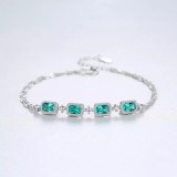 Cumpara ieftin Bratara Din Argint Cu Elemente Zirconii Patrate Verzi - ARG384K, Argintboutique
