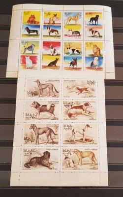 OMAN CAINI SI PISICI -CAINI DE V&amp;Acirc;NĂTOARE 2 COLITE MNH foto