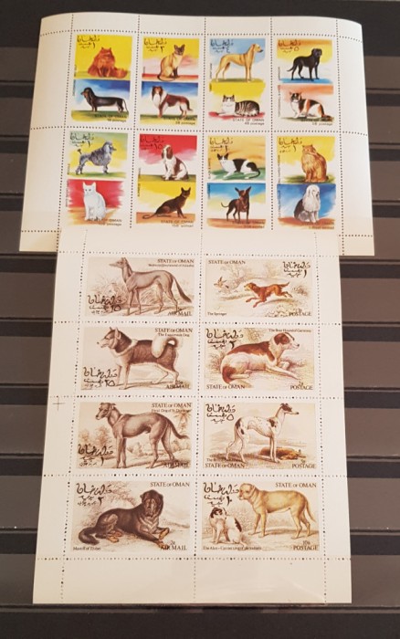 OMAN CAINI SI PISICI -CAINI DE V&Acirc;NĂTOARE 2 COLITE MNH