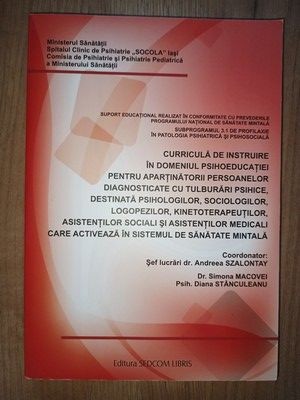 Curricula de instruire in domeniul psihoeducatiei- Andreea Szalontay, Simona Macovei foto