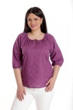 Cumpara ieftin Bluza Dama, IE, Violet cu broderie sparta - XL, Eranthe