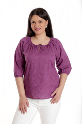 Bluza Dama, IE, Violet cu broderie sparta - XL foto