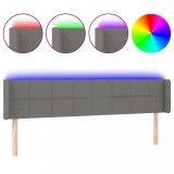 Cumpara ieftin Tablie de pat cu LED, gri inchis, 203x16x78/88 cm, textil