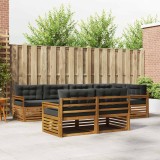 Cumpara ieftin Set de canapele de exterior 7 buc. 7-Locuri Natural si Antracit