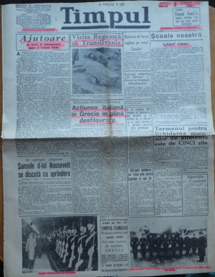Ziarul Timpul, 5 Noiembrie 1940 foto