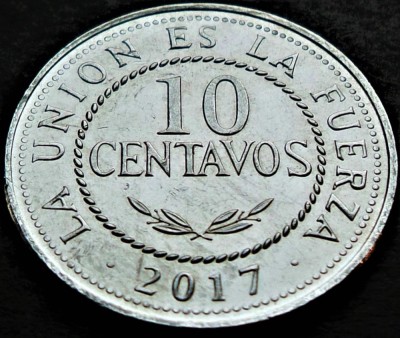 Moneda exotica 10 CENTAVOS - BOLIVIA, anul 2017 * cod 5135 foto