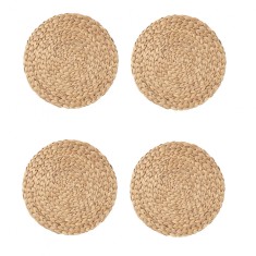 Set 4 buc, Suport pentru farfurie, din zambila de apa, 37cm, rotund, maro foto