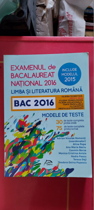 EXAMENUL DE BACALAUREAT NATIONAL LIMBA SI LITERATURA ROMANA MODELE DE TESTE POPA