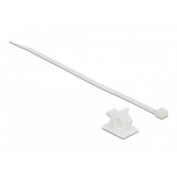 Set 10 bride L 200 x W 3.6 mm + 10 cleme 25 x 18 mm alb, Delock 18877