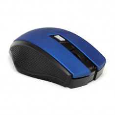 Mouse optic Omega, 1000-1600 DPI, USB, ABS, Negru/Albastru foto