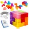 Cub magnetic Magic 3D, set Blocuri de constructie STEM, VisionHub&reg;, cu 7 blocuri magnetice, forme multiple, 54 carti de ghidare, dezvoltarea inteligen