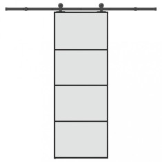 vidaXL Ușă glisantă cu set feronerie, 76x205 cm, sticlă ESG/aluminiu