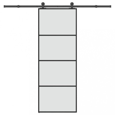 vidaXL Ușă glisantă cu set feronerie, 76x205 cm, sticlă ESG/aluminiu 3332864 foto