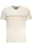 Cumpara ieftin Tommy Jeans Tricou barbati, cu imprimeu si mini logo pe maneca, Slim Fit, Bej, S