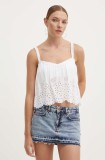 Hollister Co. top femei, culoarea alb