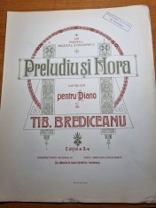 Partitura muzicala pentru pian - preludiu si hora - din anul 1905 foto