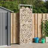 Suport Lemne Foc vidaXL, 110x28x312cm, Oțel Inoxidabil, Argintiu, Interior/Exterior, Depozitare Lemne, Rack Lemne Semineu
