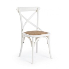 Scaun cu spatar din lemn alb natur Cross 50.5 cm x 52 cm x 87 h x 46 h