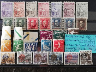 Serii rare timbre Austria,Belgia,Olanda,Cehoslovacia,cota totala 930 euro Michel foto