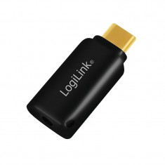 ADAPTOR audio LOGILINK USB-C la 3.5 mm jack (M) black UA0356 foto
