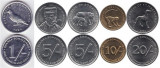 SOMALILAND █ SET DE MONEDE █ 1 + 5 + 5 + 10 + 20 Shillings █ 1994-2005 █ UNC