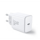 JR-TCF06 20W &icirc;ncărcător USB-C PD cu cablu USB-C/Lightning - alb Joyroom