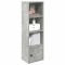 Gossi biblioteca, gri beton, 31x24x102 cm, lemn prelucrat