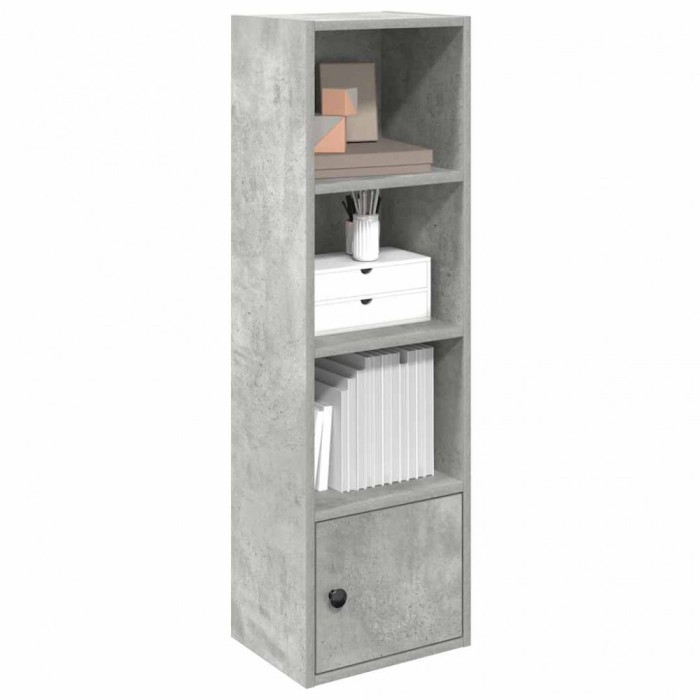 Gossi biblioteca, gri beton, 31x24x102 cm, lemn prelucrat