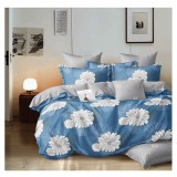 Lenjerie pat dublu,bumbac finet,6 piese,cearceaf cu elastic 180x200cm, cearceaf pilota 200x230cm, 2 fete de perna 50x70, 2 fete de perna 70x70-A1116