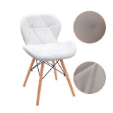 Cumpara ieftin Scaun bucatarie, lemn natur, design scandinav, alb, RESIGILAT