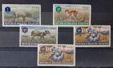 Molucele de Sud / Republik Maluku Selatan 1955 "Animale Sălbatice" (1 R, 20 K, 45 K, 50 K RESMI &amp; 50 K Standard, 5 Valori) Neștampilate- FIL1